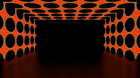 Modern backdrop design., shiny wall studio appearing glowing corridor wave. Stock Footage 154868695