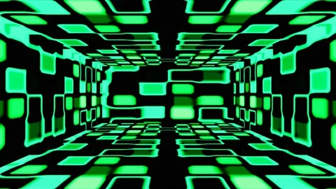 Modern backdrop design., shiny wall studio appearing glowing corridor wave Stock Footage 154973081