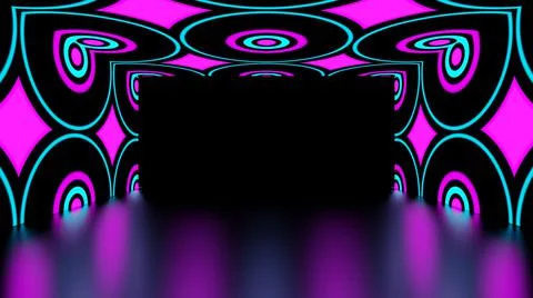 Modern backdrop design., shiny wall studio appearing glowing corridor wave. Stock Illustration