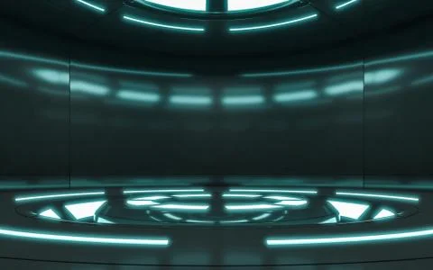 Modern background and empty stage. Future modern interior concept. 3d renderi Stock Illustration