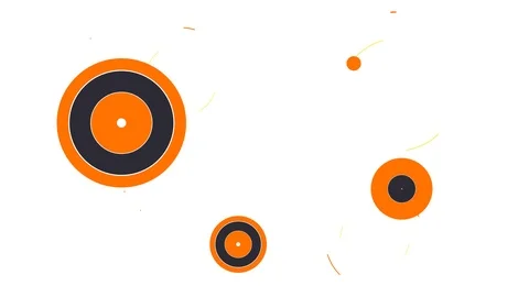 Modern background animation with orange circles. Looped video Stock Footage 111223307