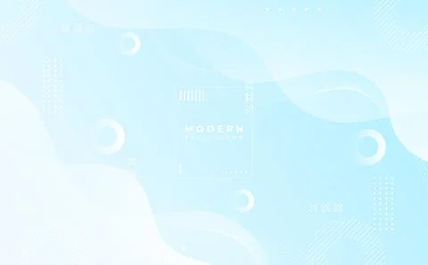 Modern background. blue gradation clouds, waves, geometrics, memphis style Stock Illustration