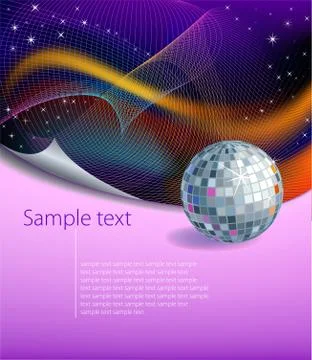 Modern background with disco ball Stock Illustration