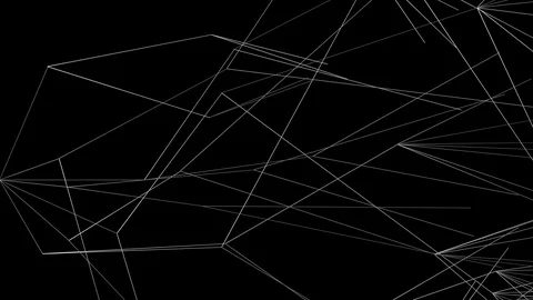 Modern background of flowing white lines drawing complex network (4K) Video stock 116342508