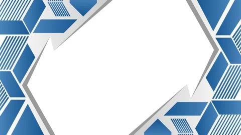 Modern Background Geometric Design with Blue Hexagonal Shapes and White Cente Ilustración de archivo