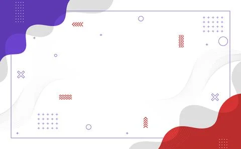 Modern background. Geometric effects, memphis ,waves, lines, purple and red Stock Illustration