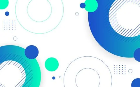 Modern background .geometric style, blue and green gradations, circles, memphis Stock Illustration