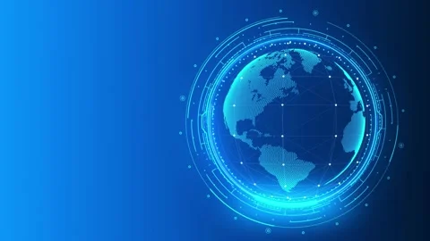 Modern background global technology concept of internet world data connection 스톡 동영상 334652796