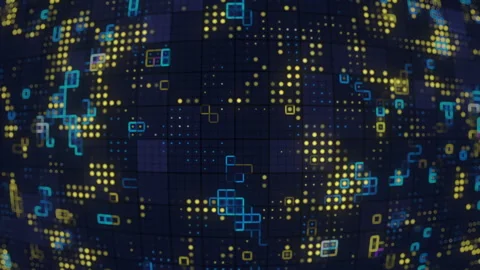 Modern background with halftone dot pattern. 3d rendering loop animation HD Stock Footage 188714175