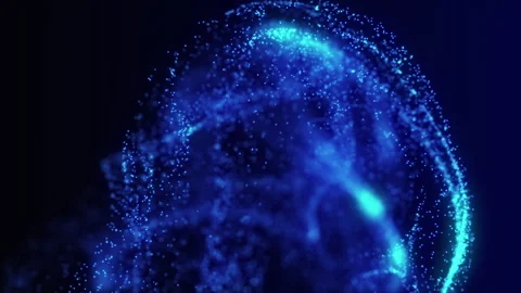 Modern background of icy blue dust particles flowing in the liquid Stock Footage 268871829