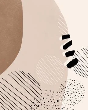 Modern background. Minimalist pattern. Collage with Abstract shapes in mid Stock Illustration