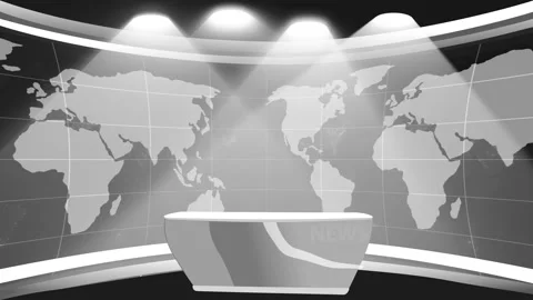 Modern background tv news studio set animation Stock Footage 329116640