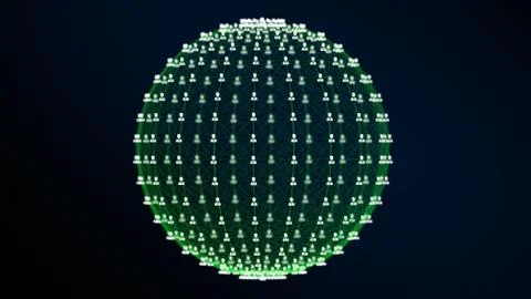 Modern background from user sign connected by lines of green colors into sphe Stock Photos