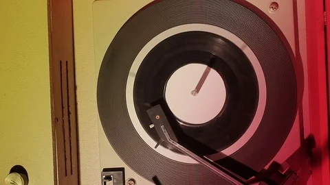 Modern background with vintage record player Video stock 72548652