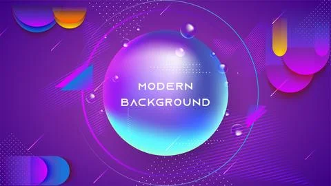Modern background with water bubbles and abstract geometric elements. Illustrazione stock