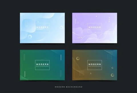 Modern background.4 Collection Set.Gradation. Geometric wave .eps 10 effect Stock Illustration