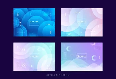 Modern background.4 Collection Set.Gradation. Geometric Effect EPS 10 Stock Illustration
