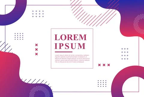 Modern backgrounds. blue and red gradations, geometric, waves, memphis Stock Illustration