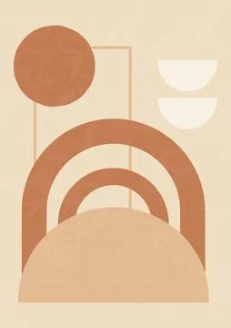 Modern backgrounds with geometric shapes, rainbow and circles. Stock Illustration