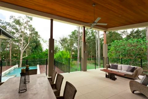 Modern backyard Stock Photos