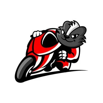 Modern badger on a motorcycle logo. Vector illustration Stock Illustration