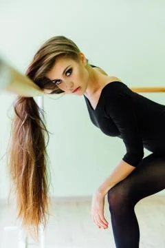 Modern ballet dancer in a ballet class Stock Photos
