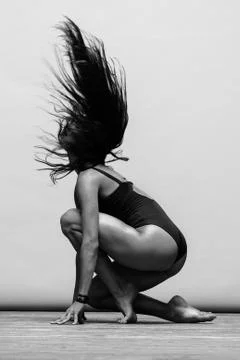 The modern ballet dancer dancing Stock Photos