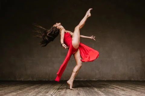 The modern ballet dancer dancing Stock Photos