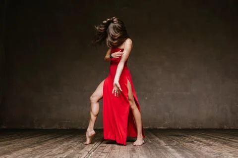 The modern ballet dancer dancing Stock Photos