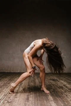 The modern ballet dancer dancing Stock Photos