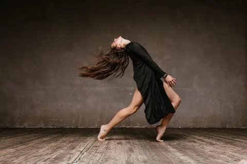 The modern ballet dancer dancing Stock Photos