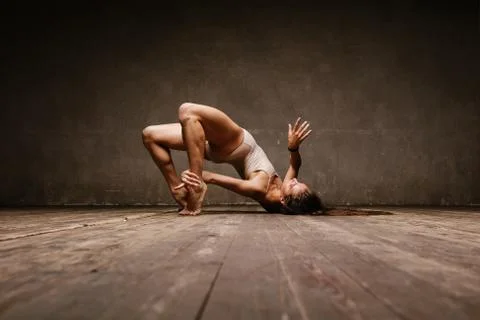 The modern ballet dancer dancing Stock Photos