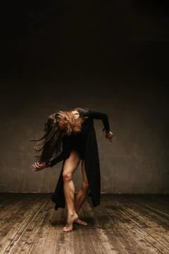 The modern ballet dancer dancing Stock Photos