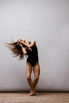 The modern ballet dancer dancing Stock Photos