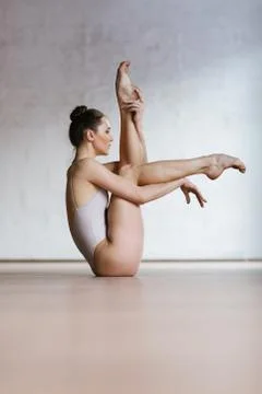 The modern ballet dancer dancing Stock Photos