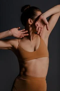 The modern ballet dancer dancing 스톡 사진