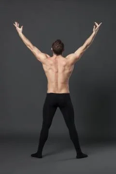 Modern ballet dancer in studio. Stock Photos