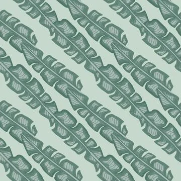 Modern Banana leaf seamless pattern with hand drawn tropical print. Summer ar Illustrazione stock