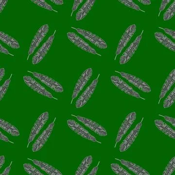 Modern Banana leaf seamless pattern with hand drawn tropical print. Fashionab Stock Illustration