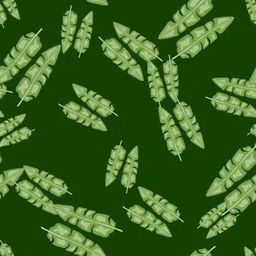 Modern Banana leaf seamless pattern with hand drawn tropical print. Summer ar Stock Illustration