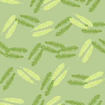 Modern Banana leaf seamless pattern with hand drawn tropical print. Fashionab Illustrazione stock