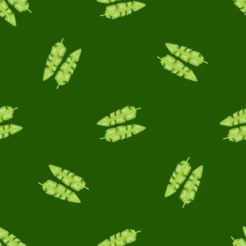 Modern Banana leaf seamless pattern with hand drawn tropical print. Summer ar Stock Illustration