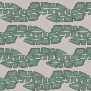 Modern Banana leaf seamless pattern with hand drawn tropical print. Summer ar Stock Illustration