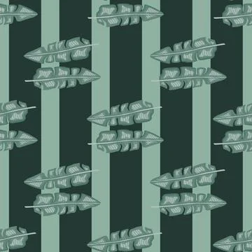 Modern Banana leaf seamless pattern with hand drawn tropical print. Summer ar Stock Illustration