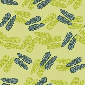 Modern Banana leaf seamless pattern with hand drawn tropical print. Summer ar Stock Illustration