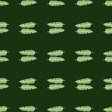 Modern Banana leaf seamless pattern with hand drawn tropical print. Summer ar Stock Illustration