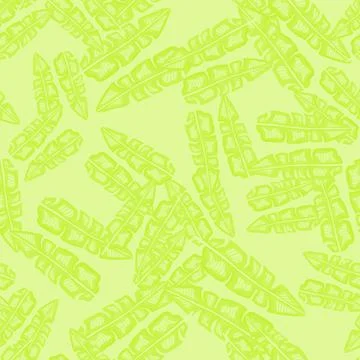 Modern Banana leaf seamless pattern with hand drawn tropical print. Summer ar Stock Illustration
