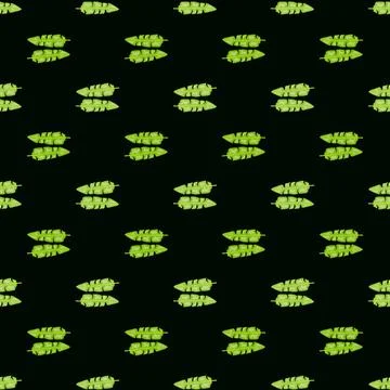Modern Banana leaf seamless pattern with hand drawn tropical print. Summer ar Stock Illustration