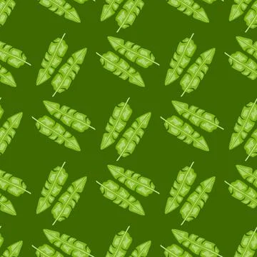 Modern Banana leaf seamless pattern with hand drawn tropical print. Summer ar Stock Illustration