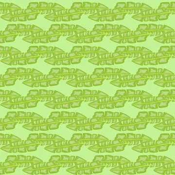 Modern Banana leaf seamless pattern with hand drawn tropical print. Summer ar Stock Illustration